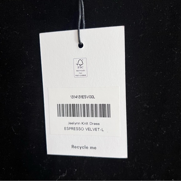 NWT Reformation Jaelynn Knit Dress Deep Brown Velvet L - Picture 7 of 10